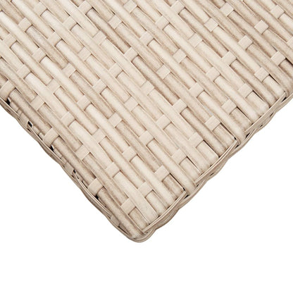 Garden Table Beige 110x60x67 cm Poly Rattan