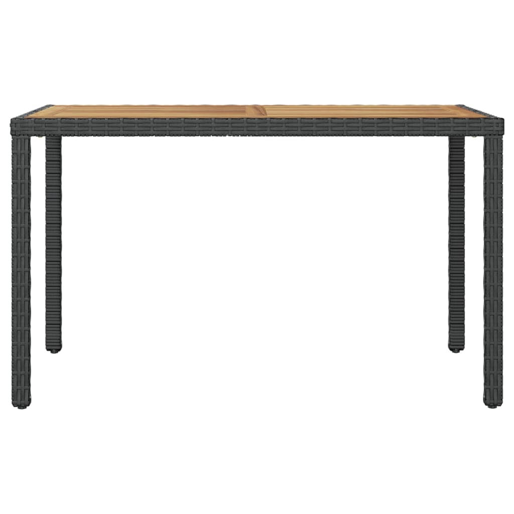 Garden Table Black and Brown 123x60x74 cm Solid Acacia Wood