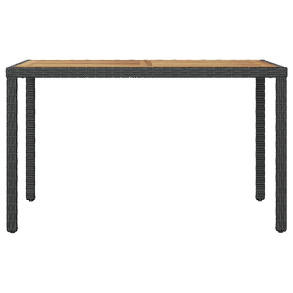 Garden Table Black and Brown 123x60x74 cm Solid Acacia Wood