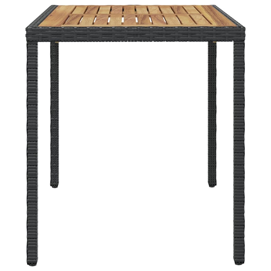 Garden Table Black and Brown 123x60x74 cm Solid Acacia Wood