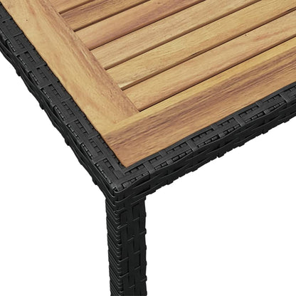 Garden Table Black and Brown 123x60x74 cm Solid Acacia Wood