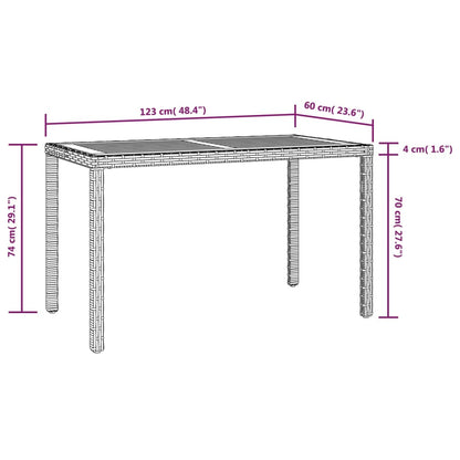 Garden Table Black and Brown 123x60x74 cm Solid Acacia Wood