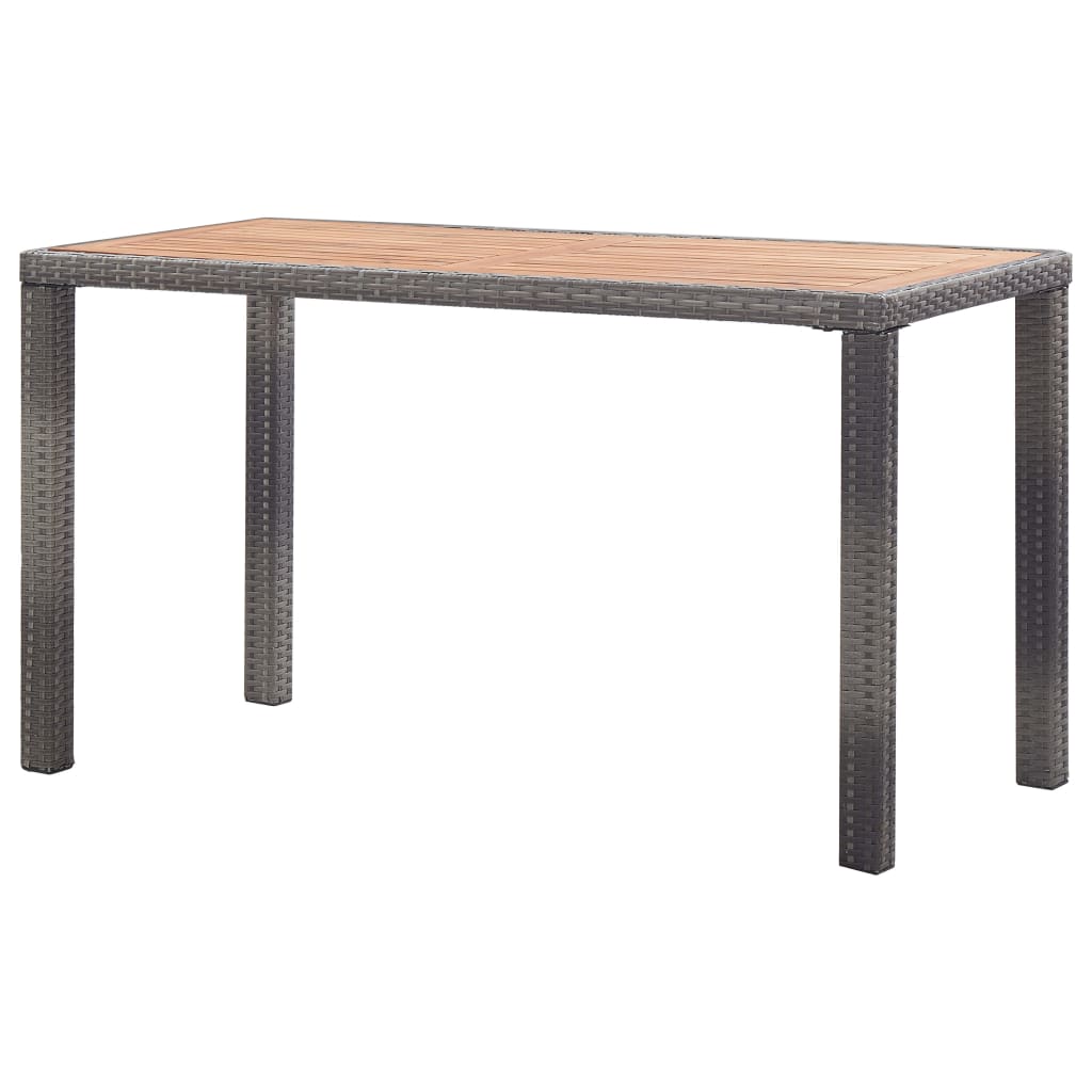 Garden Table Anthracite and Brown 123x60x74 cm Solid Acacia Wood