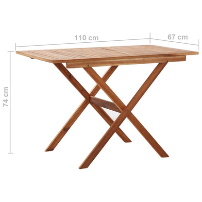 Garden Table 110x67x74 cm Solid Acacia Wood