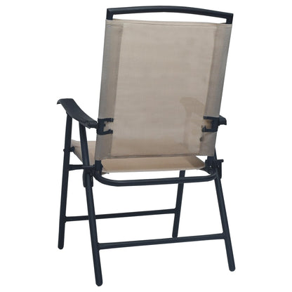 Folding Garden Chairs 2 pcs Texilene Taupe