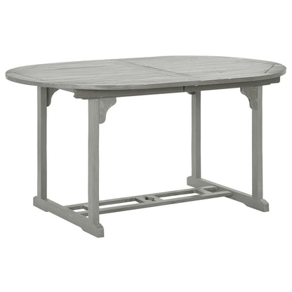 Garden Table Grey 200x100x75 cm Solid Acacia Wood