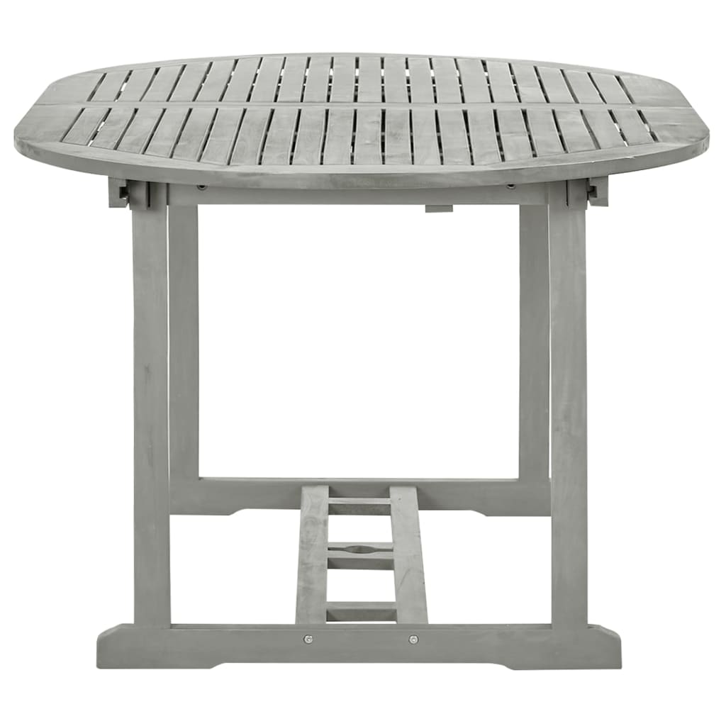 Garden Table Grey 200x100x75 cm Solid Acacia Wood