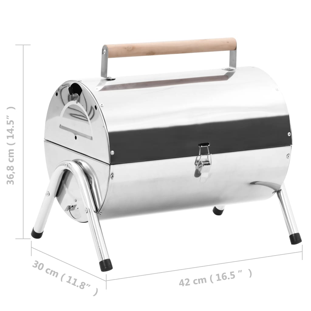 Portable Tabletop Charcoal BBQ Grill Stainless Steel Double Grids