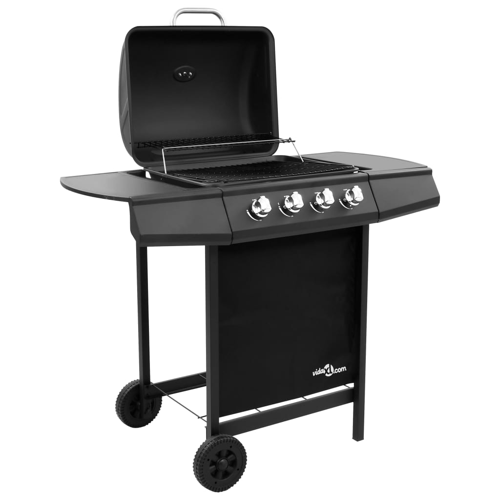 Gas BBQ Grill with 4 Burners Black (FR/BE/IT/UK/NL only)