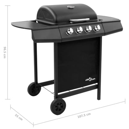 Gas BBQ Grill with 4 Burners Black (FR/BE/IT/UK/NL only)