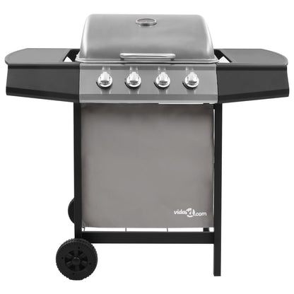 Gas BBQ Grill with 4 Burners Black and Silver (FR/BE/IT/UK/NL only)