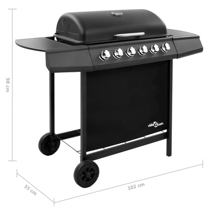 Gas BBQ Grill with 6 Burners Black (FR/BE/IT/UK/NL only)