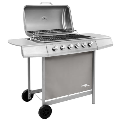 Gas BBQ Grill with 6 Burners Silver (FR/BE/IT/UK/NL only)