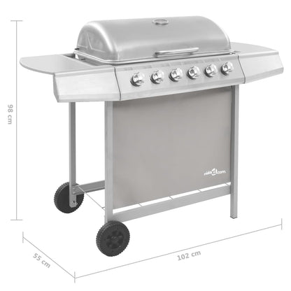 Gas BBQ Grill with 6 Burners Silver (FR/BE/IT/UK/NL only)