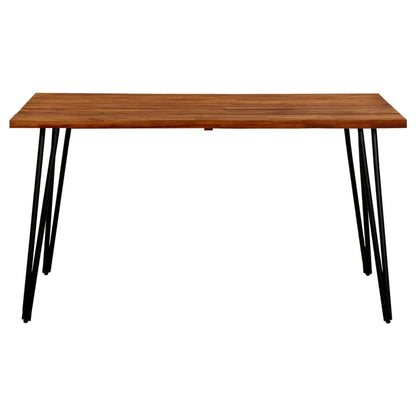 Garden Table with Hairpin Legs 140x80x75 cm Solid Acacia Wood