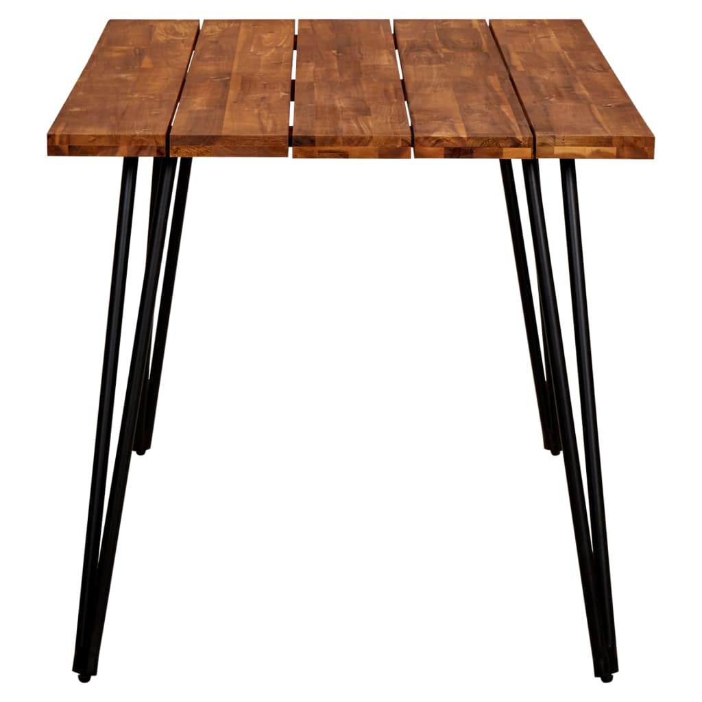 Garden Table with Hairpin Legs 140x80x75 cm Solid Acacia Wood