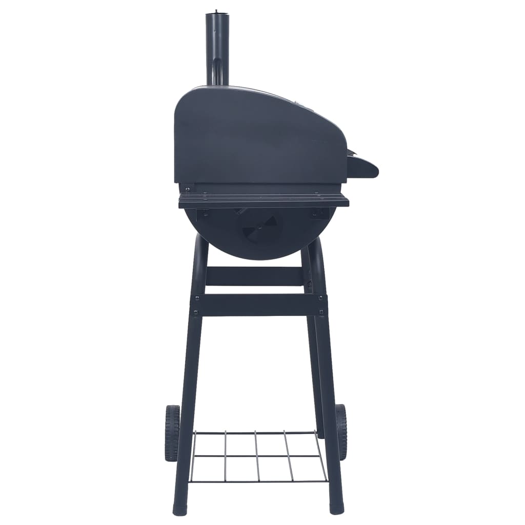 Charcoal BBQ Grill Smoker with Bottom Shelf Black