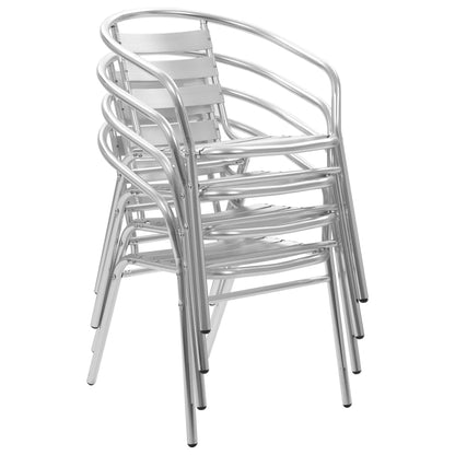 Stackable Outdoor Chairs 4 pcs Aluminium