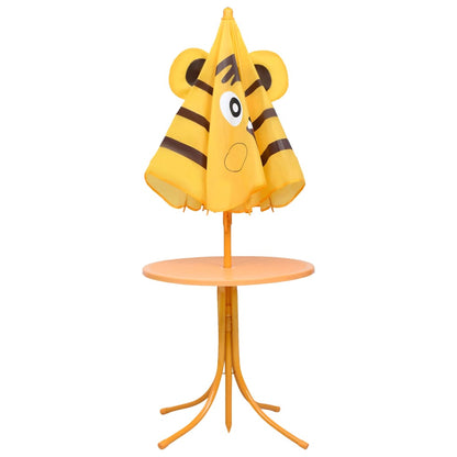 3 Piece Kids' Garden Bistro Set with Parasol Yellow