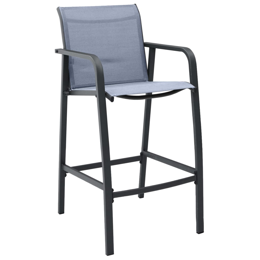 Garden Bar Chairs 4 pcs Grey Textilene