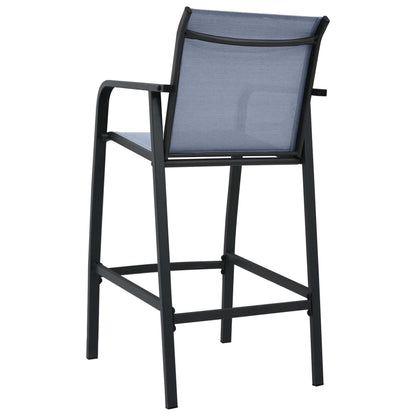 Garden Bar Chairs 4 pcs Grey Textilene