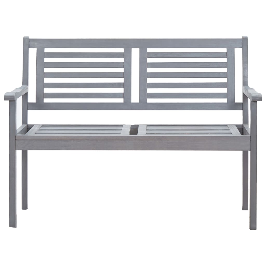 2-Seater Garden Bench 120 cm Grey Solid Eucalyptus Wood