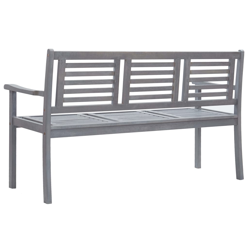 3-Seater Garden Bench 150 cm Grey Solid Eucalyptus Wood