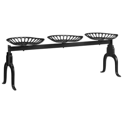 3-Seater Bench 155 cm Black Cast Iron