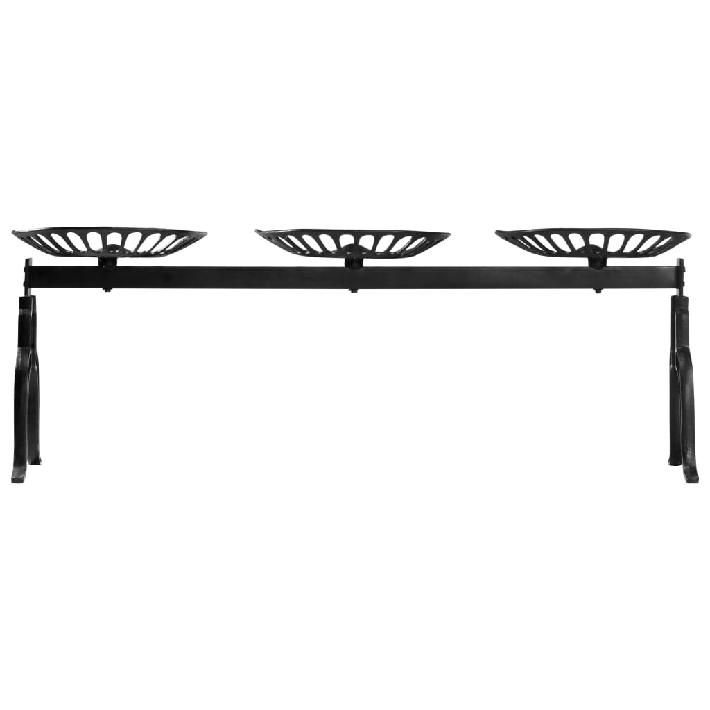 3-Seater Bench 155 cm Black Cast Iron