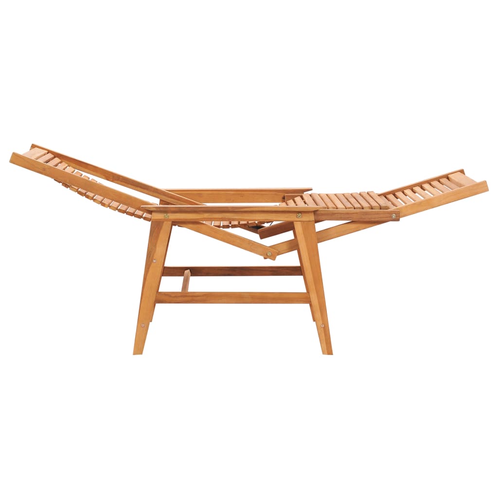 Garden Lounge Chair with Footrest Solid Teak Wood