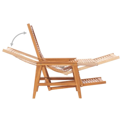 Garden Lounge Chair with Footrest Solid Teak Wood