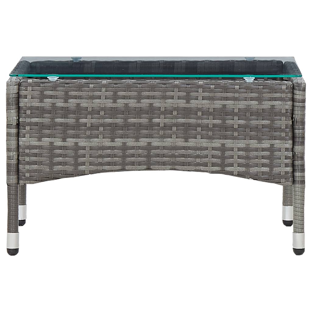 Coffee Table Grey 60x40x36 cm Poly Rattan