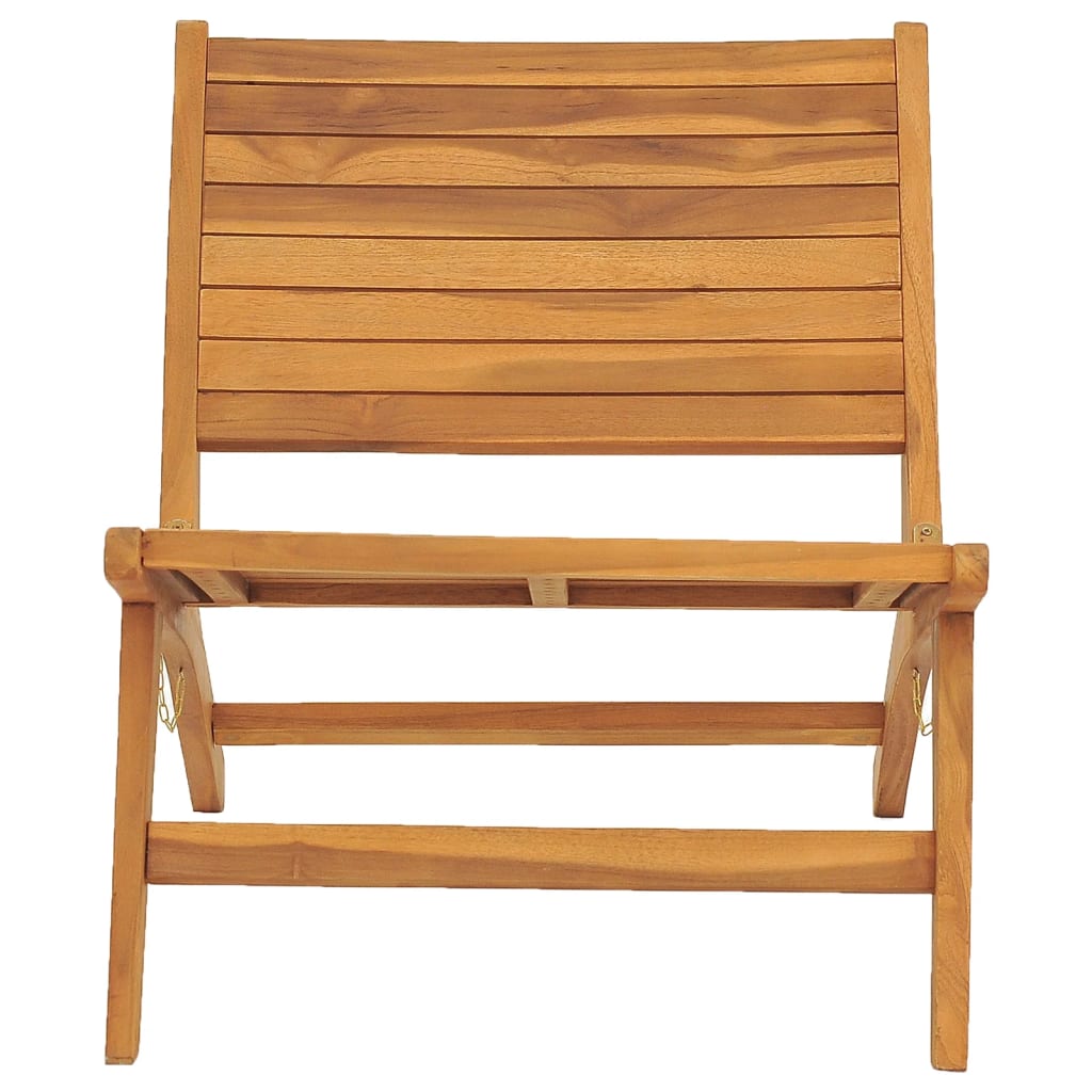 Garden Chair with Footrest Solid Teak Wood