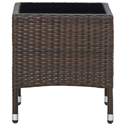 Garden Table Brown 40x40x45 cm Poly Rattan