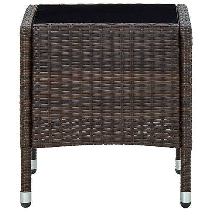 Garden Table Brown 40x40x45 cm Poly Rattan