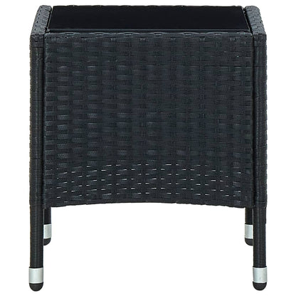 Garden Table Black 40x40x45 cm Poly Rattan