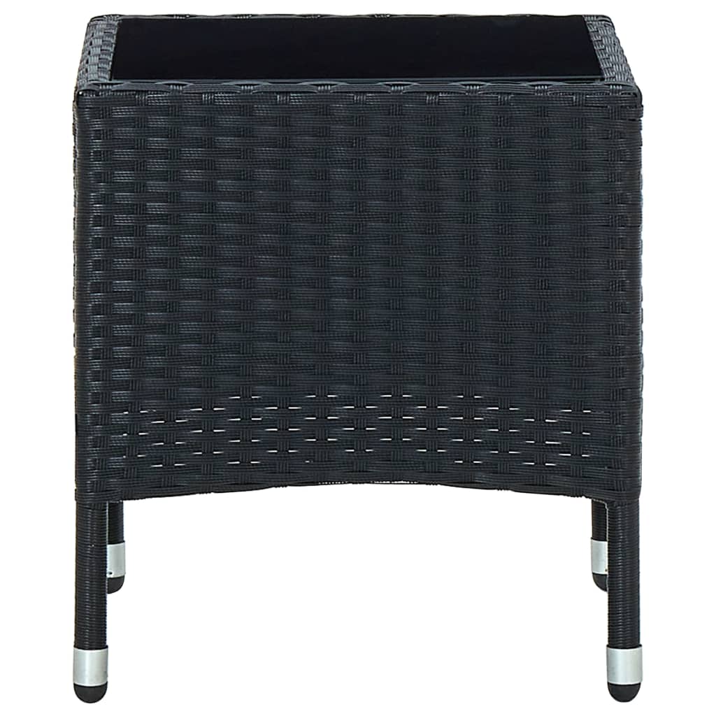 Garden Table Black 40x40x45 cm Poly Rattan