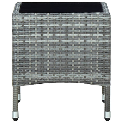 Garden Table Grey 40x40x45 cm Poly Rattan