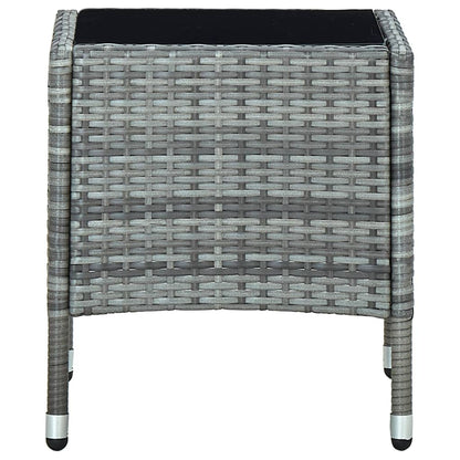 Garden Table Grey 40x40x45 cm Poly Rattan