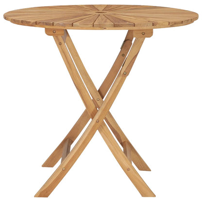 Folding Garden Table Ã˜ 85 cm Solid Teak Wood