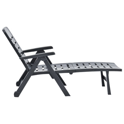 Folding Sun Lounger Plastic Anthracite