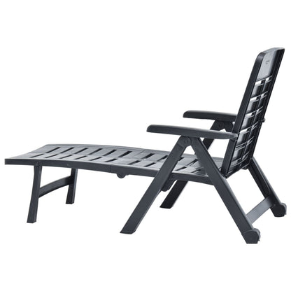 Folding Sun Lounger Plastic Anthracite