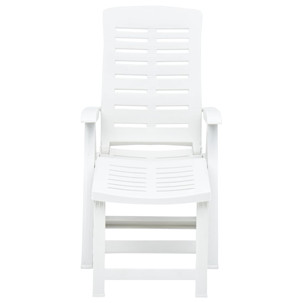 Folding Sun Lounger Plastic White