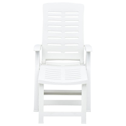 Folding Sun Lounger Plastic White