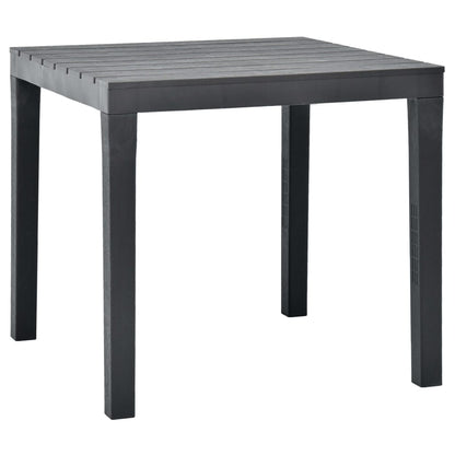 Garden Table with 2 Benches Plastic Anthracite