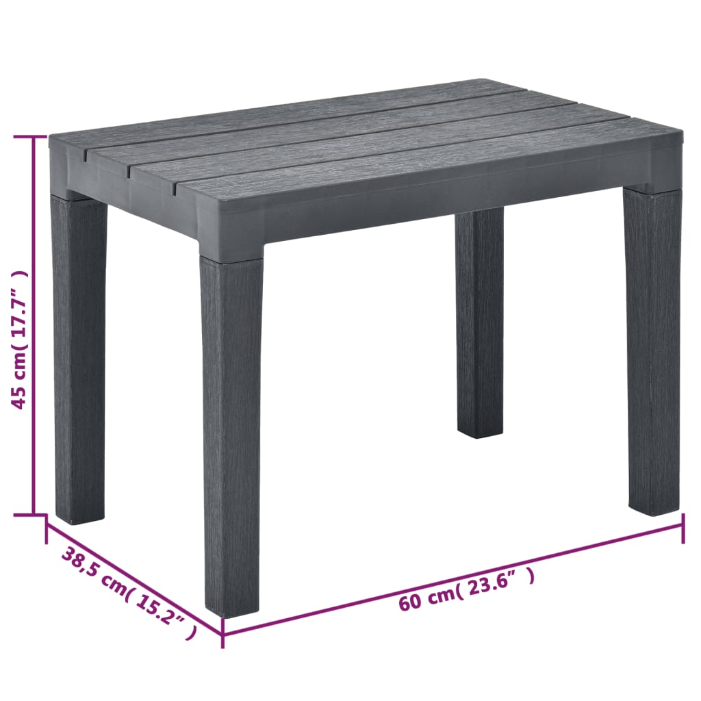 Garden Benches 2 pcs Anthracite Plastic