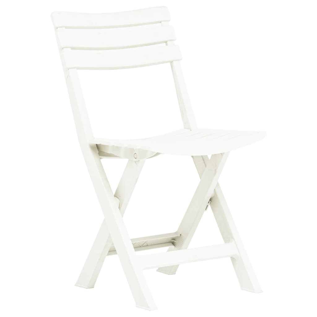 Folding Garden Chairs 2 pcs Plastic White