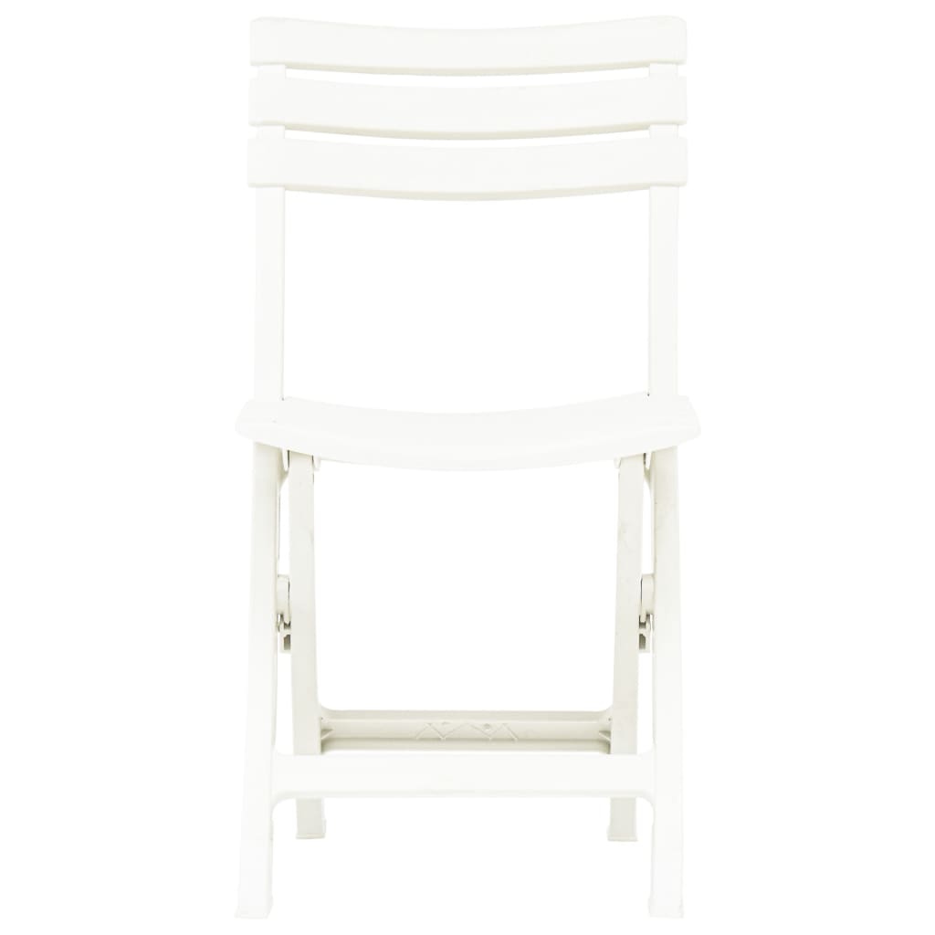 Folding Garden Chairs 2 pcs Plastic White