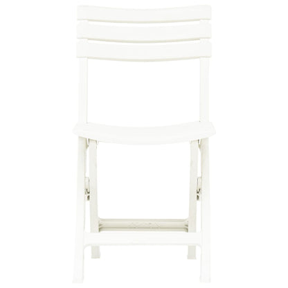 Folding Garden Chairs 2 pcs Plastic White