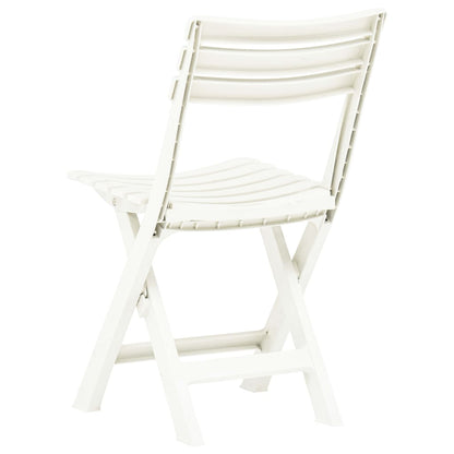 Folding Garden Chairs 2 pcs Plastic White